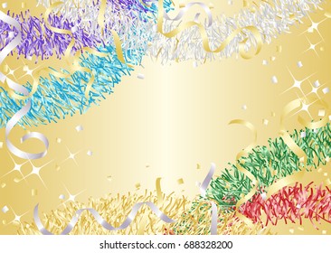 Celebrations background shining garland and confetti
