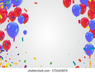 Celebrations Colorful bright confetti isolated on background. Festive vector illustration