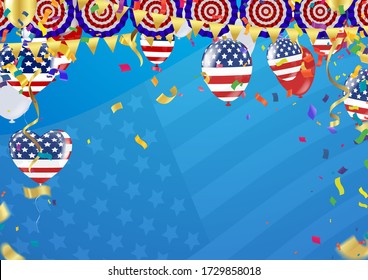 Celebrations curfew unlock United States with colorful balloons
