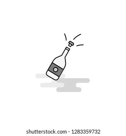 Celebrations drink Web Icon. Flat Line Filled Gray Icon Vector