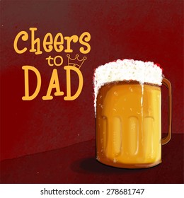 Celebraciones por el Día del Padre con mucha cerveza y texto "Salud a papá". 