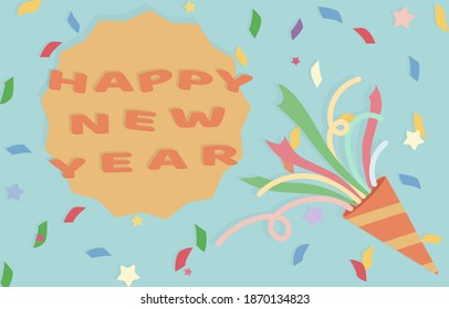 Celebrations of the New Year 2021. Presenting the background for the New Year's party. With colorful small paper With many stars. eps10 vector illustration.