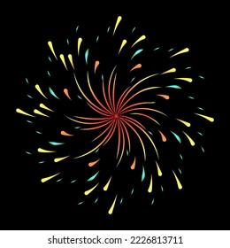 A celebrative pyrotechnic, flat illustration