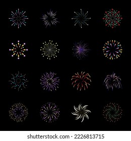 A celebrative pyrotechnic, flat illustration