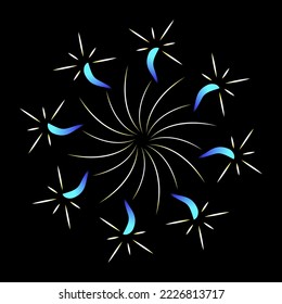 A celebrative pyrotechnic, flat illustration