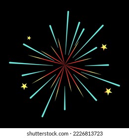 A celebrative pyrotechnic, flat illustration