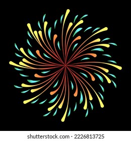 A celebrative pyrotechnic, flat illustration