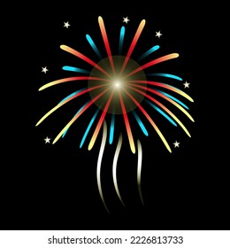 A celebrative pyrotechnic, flat illustration