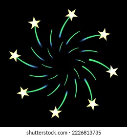 A celebrative pyrotechnic, flat illustration