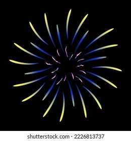 A celebrative pyrotechnic, flat illustration