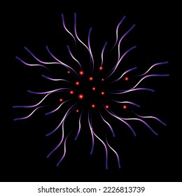 A celebrative pyrotechnic, flat illustration