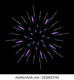 A celebrative pyrotechnic, flat illustration