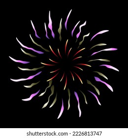 A celebrative pyrotechnic, flat illustration