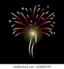 A celebrative pyrotechnic, flat illustration