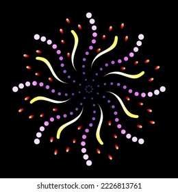 A celebrative pyrotechnic, flat illustration