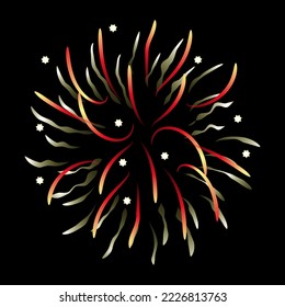 A celebrative pyrotechnic, flat illustration