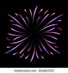 A celebrative pyrotechnic, flat illustration