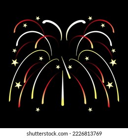 A celebrative pyrotechnic, flat illustration