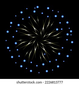 A celebrative pyrotechnic, flat illustration