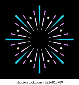 A celebrative pyrotechnic, flat illustration