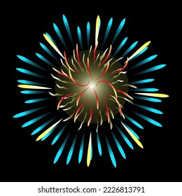 A celebrative pyrotechnic, flat illustration