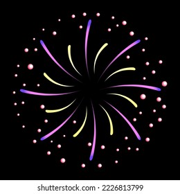 A celebrative pyrotechnic, flat illustration