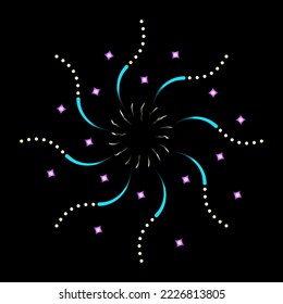 A celebrative pyrotechnic, flat illustration