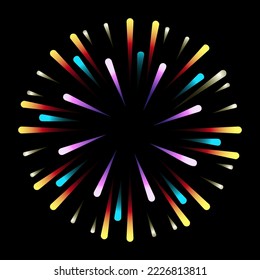 A celebrative pyrotechnic, flat illustration