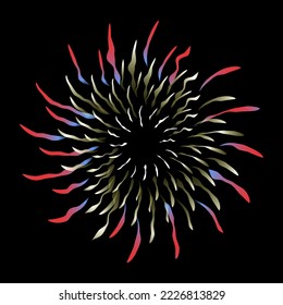 A celebrative pyrotechnic, flat illustration