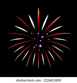 A celebrative pyrotechnic, flat illustration