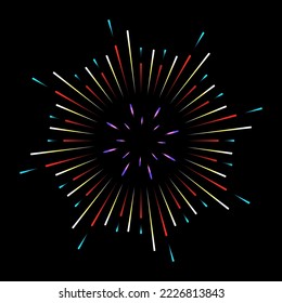 A celebrative pyrotechnic, flat illustration