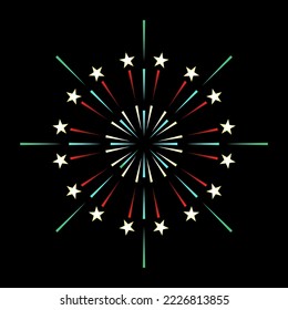 A celebrative pyrotechnic, flat illustration