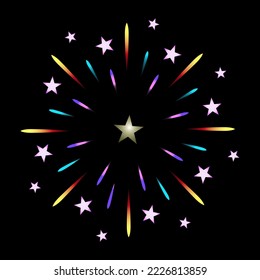 A celebrative pyrotechnic, flat illustration