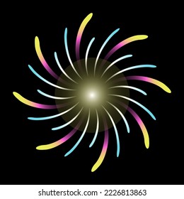 A celebrative pyrotechnic, flat illustration