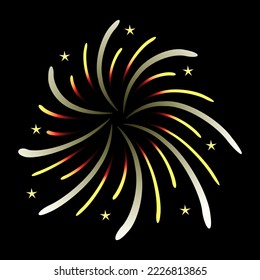 A celebrative pyrotechnic, flat illustration