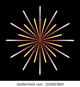 A celebrative pyrotechnic, flat illustration