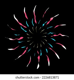 A celebrative pyrotechnic, flat illustration