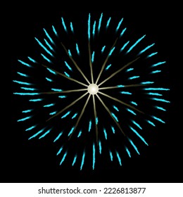 A celebrative pyrotechnic, flat illustration