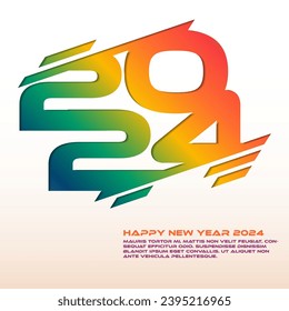 The celebratory 2024 New Year illustration captures a fresh start's essence. the concept of minimalism, party, chinese new year, future and celebration .
