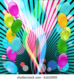 Celebratory abstract background with balloons.