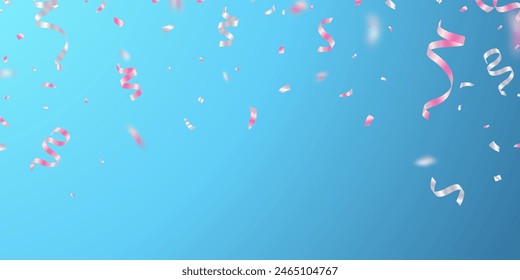 Celebratory background with beautiful pink confetti. Vector illustration