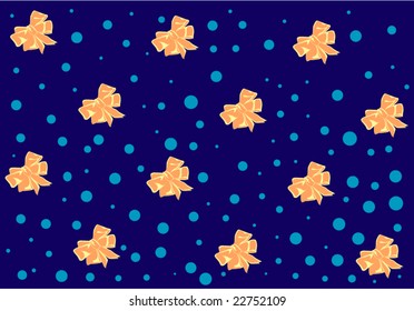 Celebratory background from bows on a dark blue background