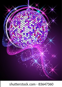 Celebratory background with disco ball