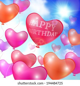 Celebratory background, greeting card template, happy birthday