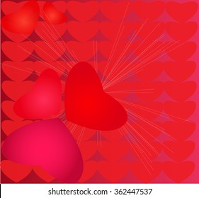 Celebratory background of hearts