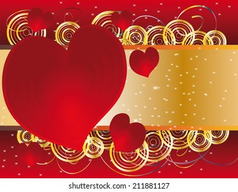 Celebratory background with hearts and place on Valentine's Day