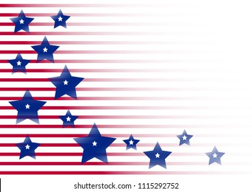 Celebratory background for Independence Day and and Patriot Day of the United States of America. Vector illustration