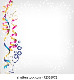 celebratory background with serpentine
