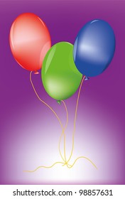 Celebratory balloons on a pink background. The concept a holiday