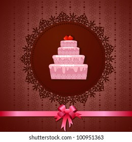 Celebratory cake on a vintage background